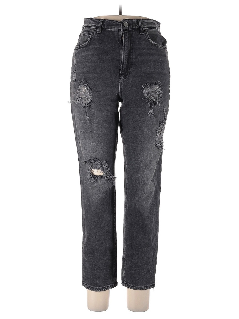 BDG Mid-Rise Distressed Straight Jeans